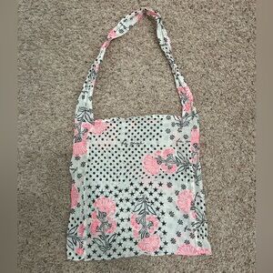 Free People Floral and Star Patterned Cotton Gauze Reusable Tote Bag